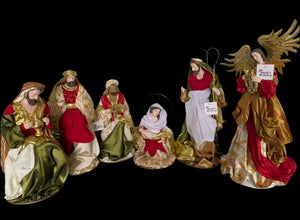 Red Christmas Nativity  with manger  -40cm Santas Workshop Direct