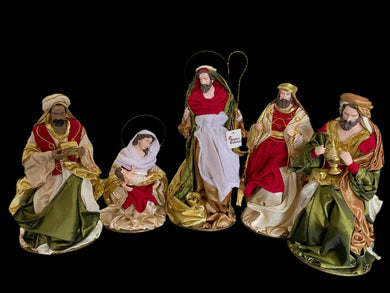 Red Christmas Nativity with manger  -40cm Santas Workshop Direct