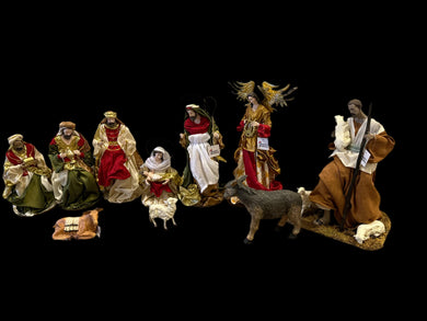 Red Christmas Nativity  with manger  -40cm Santas Workshop Direct