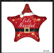 Red Star Merry Christmas Foil Balloons Party Decor 18 inch - Santas Workshop Direct