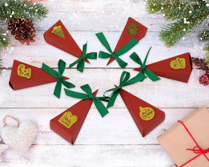 Red Triangle Christmas cookie bags x 12 pcs Santas Workshop Direct