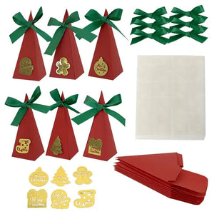 Red Triangle Christmas cookie bags x 12 pcs Santas Workshop Direct