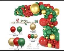 Red Green Christmas Balloons Arch Kit Balloons Party Decor  Santas Workshop Direct