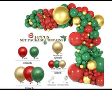 147 pcs Red Green Gold Christmas Balloons Arch Kit Balloons Party Decor