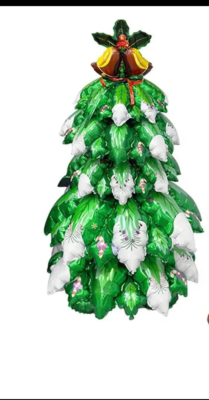 Red leaf clover Large 3D DIY Christmas Tree Balloon Splicing Foil Balloons for Xmas Merry Christmas Party Home Decor Santas Workshop Direct