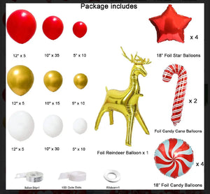 Red white Christmas Balloons Arch Kit Balloons Party Decor  Santas Workshop Direct