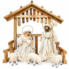 Large Christmas Nativity Set with 21.5" Stable, 14" Holy Family & 15.75" Three Wise Men – Religious Christmas Manger Scene, Home & Church Decoration