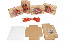 12pcs Kraft Christmas Gift Boxes with Clear Window, Paper Containers with Ribbons, Festive Snowflake Design For Holiday Packaging