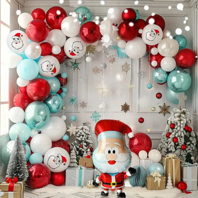 Santa Blue white Christmas Balloons Arch Kit Balloons Party Decor  Santas Workshop Direct