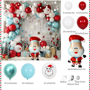 Santa Blue white Christmas Balloons Arch Kit Balloons Party Decor  Santas Workshop Direct