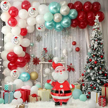 Santa Blue & White & Red Christmas Balloon Arch Kit – Winter Wonderland Holiday Party Decoration