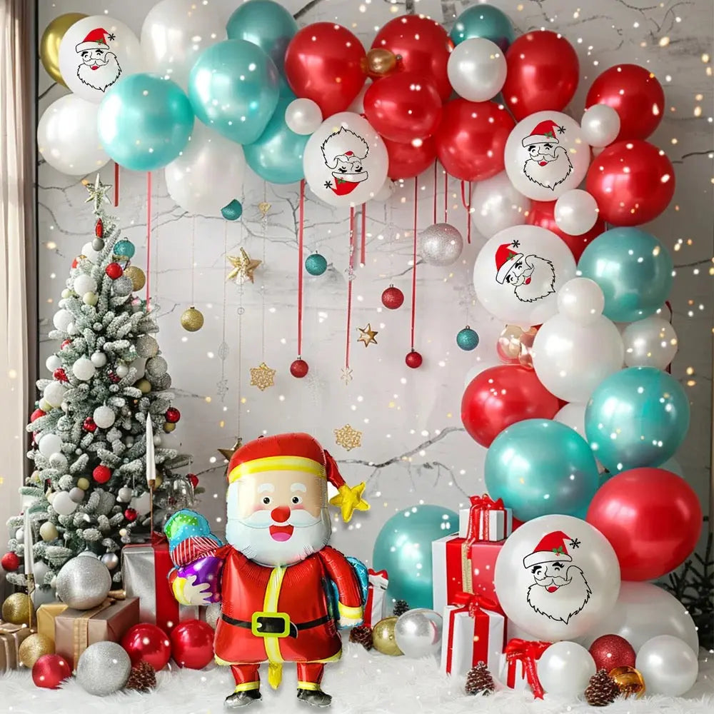 Santa Red white Christmas Balloons Arch Kit Balloons Party Decor  Santas Workshop Direct