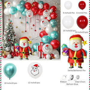 Santa Red white Christmas Balloons Arch Kit Balloons Party Decor  Santas Workshop Direct