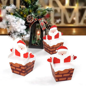 Santa claus Christmas cookie boxes x 12 pcs  with ribbon PRE ORDER Santas Workshop Direct