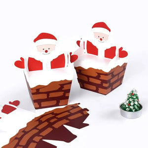 Santa claus Christmas cookie boxes x 12 pcs  with ribbon PRE ORDER Santas Workshop Direct