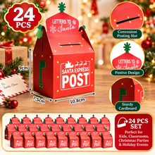 24PCS Santa Express Post Mail Boxes – Cardboard Letters to Santa Boxes with Posting Slots for Kids, Classrooms & Christmas Parties