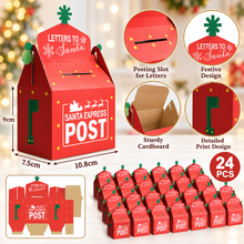 24PCS Santa Express Post Mail Boxes – Cardboard Letters to Santa Boxes with Posting Slots for Kids, Classrooms & Christmas Parties