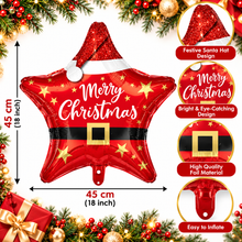 6pcs Christmas Star-Shaped Foil Balloons, 2D Printed Balloons with Christmas Designs, Perfect for Holiday Party Decorations, Party Decor, Christmas, And Birthday Celebrations