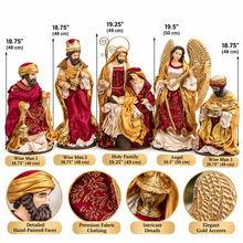 Large Handmade Christmas Nativity Set – 19.25" Holy Family, 18.75" Three Wise Men & 19.5" Angel | Premium Religious Christmas Manger Scene Decoration