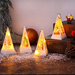 Small Christmas Light Santa Triangle Led Lights for Xmas Tree tree table decorations Santas Workshop Direct