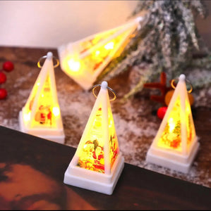 Small Christmas Light Santa Triangle Led Lights for Xmas Tree tree table decorations Santas Workshop Direct