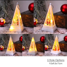 Small Christmas Light Santa Triangle Led Lights for Xmas Tree tree table decorations Santas Workshop Direct