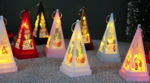 Small Christmas Light Santa Triangle Led Lights for Xmas Tree tree table decorations Santas Workshop Direct