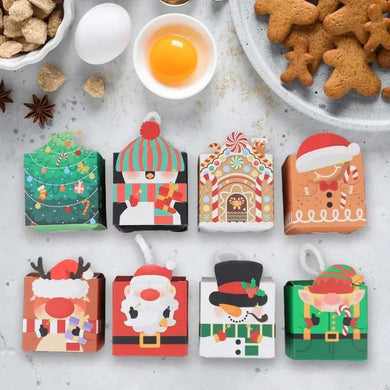 Small Christmas cookie boxes with rope handle x 12 pcs Santas Workshop Direct