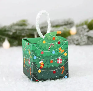 Small Christmas cookie boxes with rope handle x 12 pcs Santas Workshop Direct