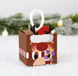 Small Christmas cookie boxes with rope handle x 12 pcs Santas Workshop Direct