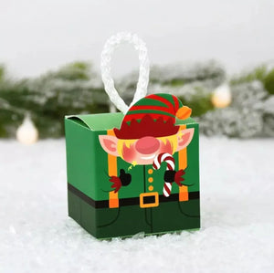 Small Christmas cookie boxes with rope handle x 12 pcs Santas Workshop Direct