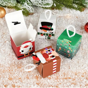 Small Christmas cookie boxes with rope handle x 12 pcs Santas Workshop Direct