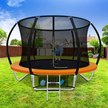 Everfit 8FT Trampoline for Kids w/ Ladder Enclosure Safety Net Rebounder Orange - Santas Workshop Direct 