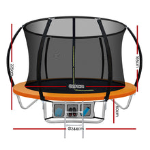 Everfit 8FT Trampoline for Kids w/ Ladder Enclosure Safety Net Rebounder Orange - Santas Workshop Direct 