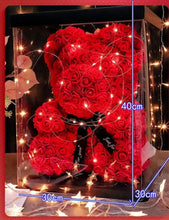 Teddy Rose Soap Flowers Valentines Day / Mothers Day 40 cm with light Santas Workshop Direct