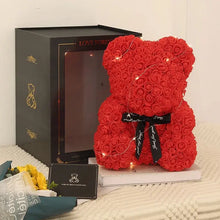 Teddy Rose Soap Flowers Valentines Day / Mothers Day 40 cm with light Santas Workshop Direct