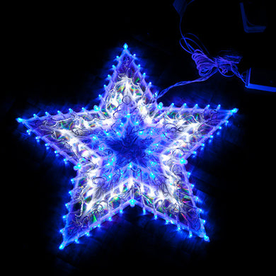 Samland 120 Led Blue/White Star Christmas Light - Santas Workshop Direct 