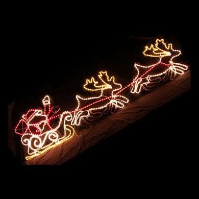 Samland Led Santa on Sleigh Reindeer Rope Light - Santas Workshop Direct 