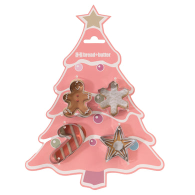 Bread and Butter Cookie Cutter - Tree, Gingerbread Man, Snowflake, Star - 4 Pk - Santas Workshop Direct 