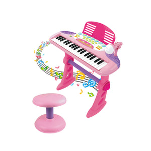 Children's Electronic Keyboard with Stand (Pink) Musical Instrument Toy - Santas Workshop Direct 
