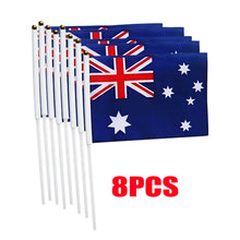 Small Waver Hand Held Aussie Flags Party Supplies Banner AU 8pcs Australia Flag - Santas Workshop Direct 