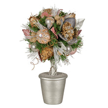 Christabelle 36cm Christmas Tabletop Topiary Tree Jewelled Baubles, Berries, Flowers and Pine Cones Festive Decoration - Santas Workshop Direct 