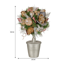 Christabelle 36cm Christmas Tabletop Topiary Tree Jewelled Baubles, Berries, Flowers and Pine Cones Festive Decoration - Santas Workshop Direct 