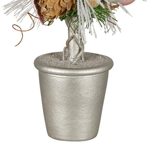 Christabelle 36cm Christmas Tabletop Topiary Tree Jewelled Baubles, Berries, Flowers and Pine Cones Festive Decoration - Santas Workshop Direct 