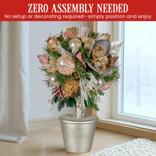 Christabelle 36cm Christmas Tabletop Topiary Tree Jewelled Baubles, Berries, Flowers and Pine Cones Festive Decoration - Santas Workshop Direct 