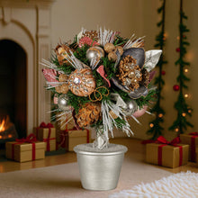 Christabelle 36cm Christmas Tabletop Topiary Tree Jewelled Baubles, Berries, Flowers and Pine Cones Festive Decoration - Santas Workshop Direct 
