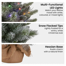 National Tree Company 61cm Pre-Lit Snowy Stamford Spruce Battery-Operated Mini Christmas Tree Multi-Functional LED Timer - Santas Workshop Direct 