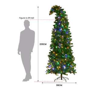 Christabelle Bad Santa 2.3m Curved Multicolour Pre-Lit Christmas Tree with 1240 Tips - Santas Workshop Direct 