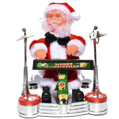 Santa Claus Playing Ornament Piano Doll Musical Electric Toy Xmas Christmas Gift - Santas Workshop Direct 