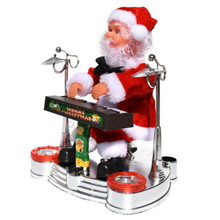 Santa Claus Playing Ornament Piano Doll Musical Electric Toy Xmas Christmas Gift - Santas Workshop Direct 